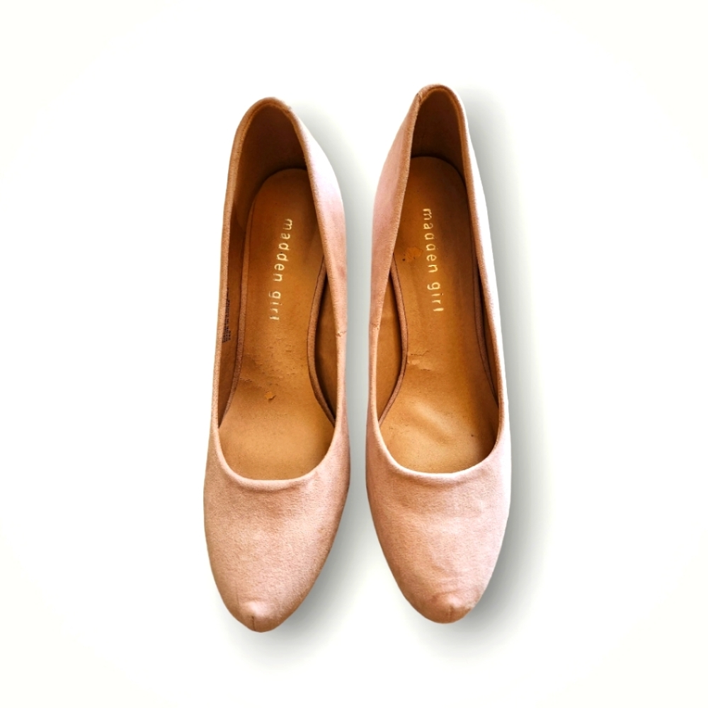 Madden Girl pink suede heels 7.5